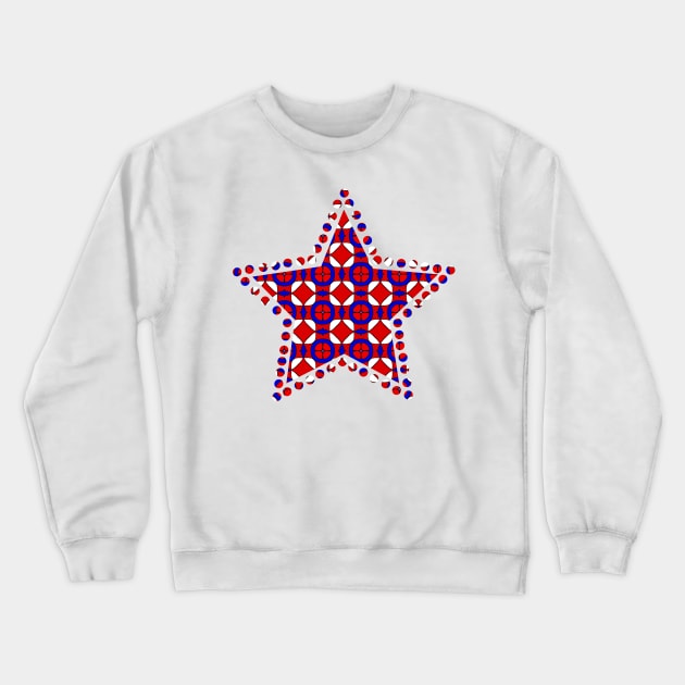 Red White and Blue Crewneck Sweatshirt by BHDigitalArt